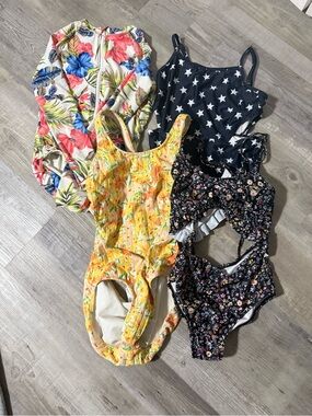 SET OF 4 BUNDLE - CUTE SWIM SUITES FOR GIRLS // 10/12